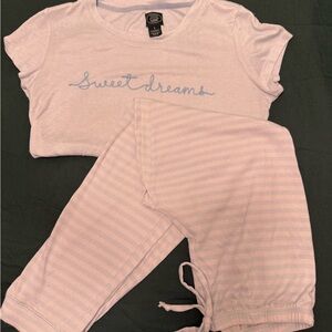 Sweet Dreams Kids Pajamas Set - Pink and White